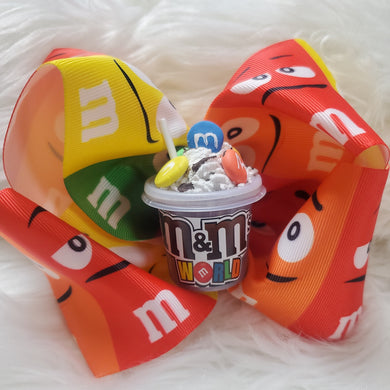 M & M Inspired hair bow
