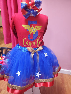 Wonder Woman Ribbon Trim Tutu