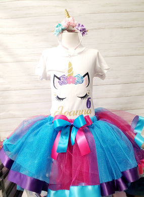 Unicorn Ribbon Trim Tutu