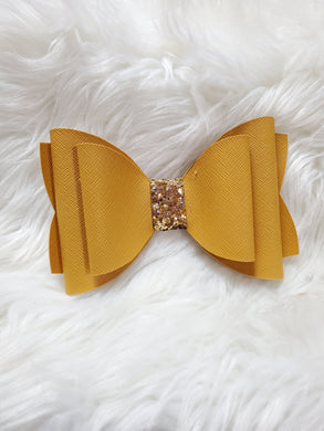 Mustard Vinyl Hair Bow