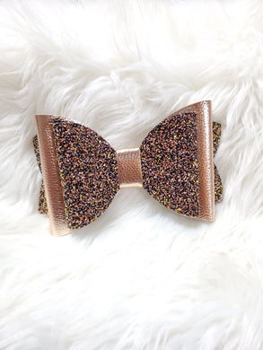 Rust Gold Vinyl Hair Bow