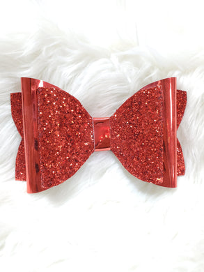 Red Sparkle Vinyl Hair Bow